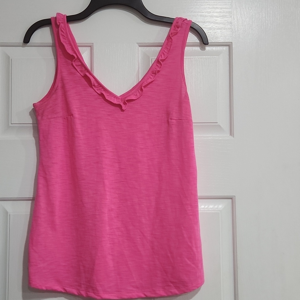 Lilly Pulitzer Bright Pink V Neck Sleeveless Top Size XSmall
